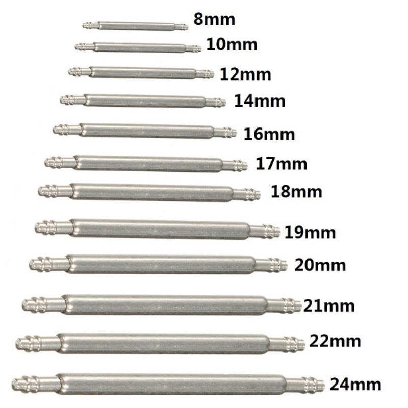 8-24 mm-es Rozsdamentes Acél Rugós Összekötő Rúdcsapok Óraszíjhoz