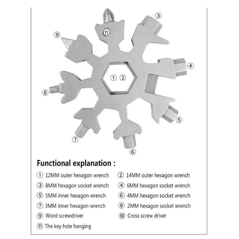 Hópehely Sörnyitó Rozsdamentes Acél Multi Tool 18-in-1