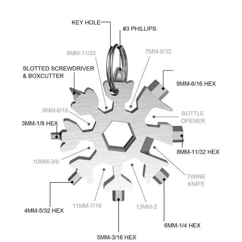 Hópehely Sörnyitó Rozsdamentes Acél Multi Tool 18-in-1