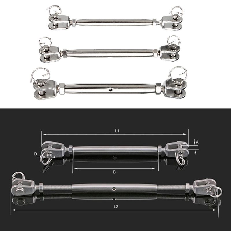 M5 M6 M8 Jaw & Jaw Turnbuckle 316 Rozsdamentes Acél Zárt Testű Kötélzetcsavar Tengeri Csónakos Jachthoz