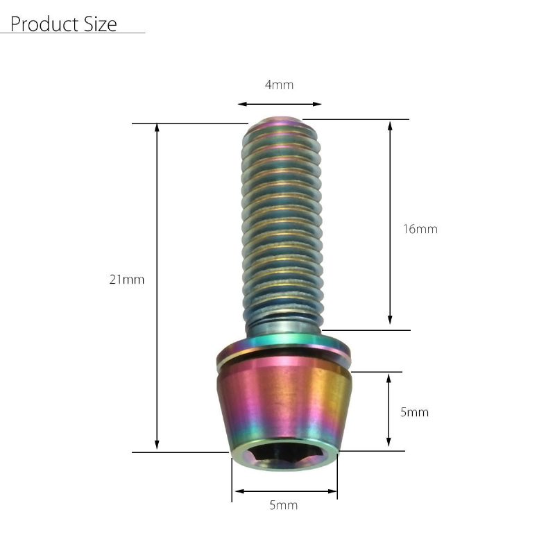 M5x16 mm-es Titán Ti Csavarok Allex Hatlapú Szárú Kúpos Fejű Csavar Alátéttel