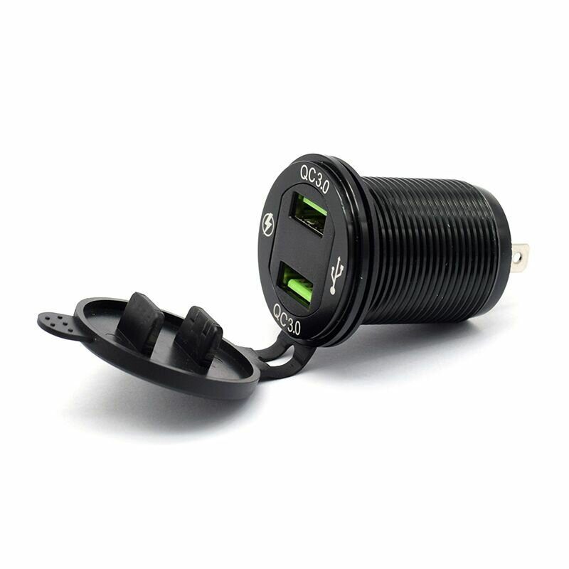 12v-24v Qc3.0 Dual Usb Gyorstöltő Aljzat Autós Csónak Motorkerékpár Járműhöz