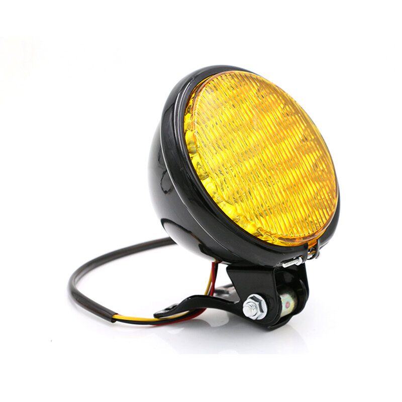 12v 55w Motorkerékpár Led Első Fényszóró Univerzális Tompított Fényű Borostyán Motoros Retro Kerek Vintage Reflektor