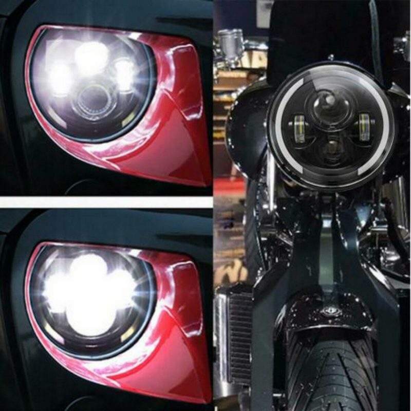 7"-es Motorkerékpár Led Projektor Fényszóró Hi-lo Beam Kerek Jeephez Wranglerhez