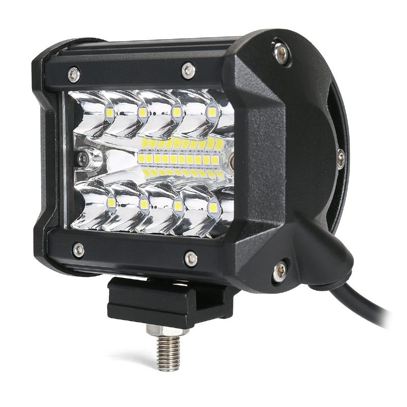 Ambother 2 Db Háromsoros 4 Hüvelykes 9-32 V 20 Led-es Munkalámpa Sáv Árvíz Pontsugár Offroad Suv Teherautó Atv Utv Hajó Ködlámpa Vízálló