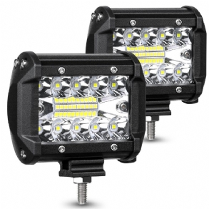 Ambother 2 Db Háromsoros 4 Hüvelykes 9-32 V 20 Led-es Munkalámpa Sáv Árvíz Pontsugár Offroad Suv Teherautó Atv Utv Hajó Ködlámpa Vízálló