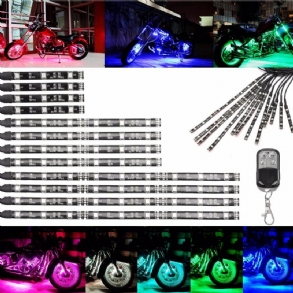 Multicolor Glow Neon Vezeték Nélküli Távirányítós Motorkerékpár 5050led Villogó Lámpa 12 Csík