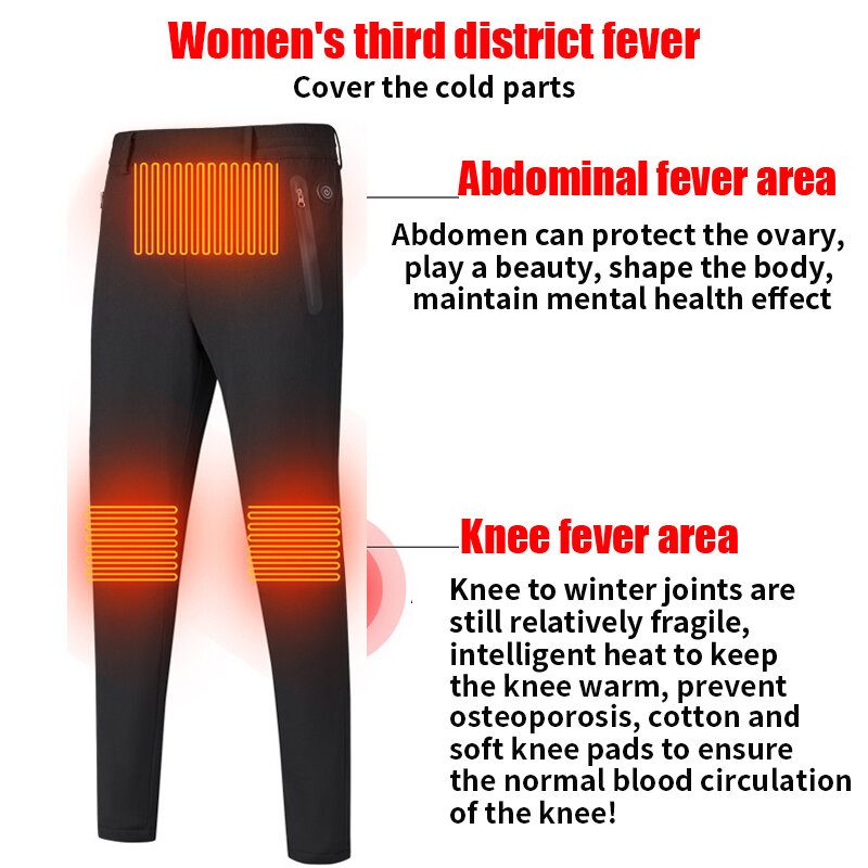 Női Usb Elektromos Fűthető Meleg Nadrág Téli Melegítő Elasztikus
