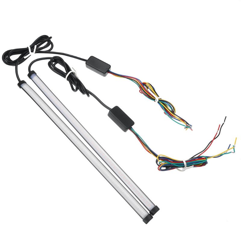 Univerzális Autóhoz/motorkerékpárhoz 12-24v 30/45cm Led Jelzőfény Irányjelző Dekorációs Csík Áramlási Víz