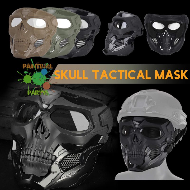 Wosport Skull Airsoft Paintball Maszk Teljes Arc Taktikai Halloweenre