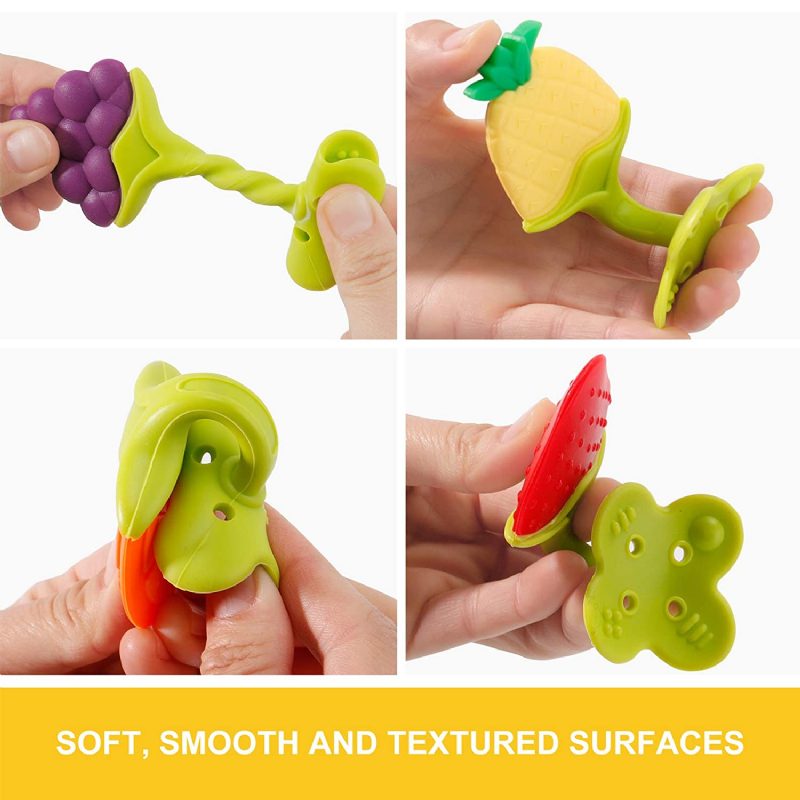 Baba Fogzás 5 Pack Teethers Gyümölcs És Zöldség Szilikon Bpa Mentes