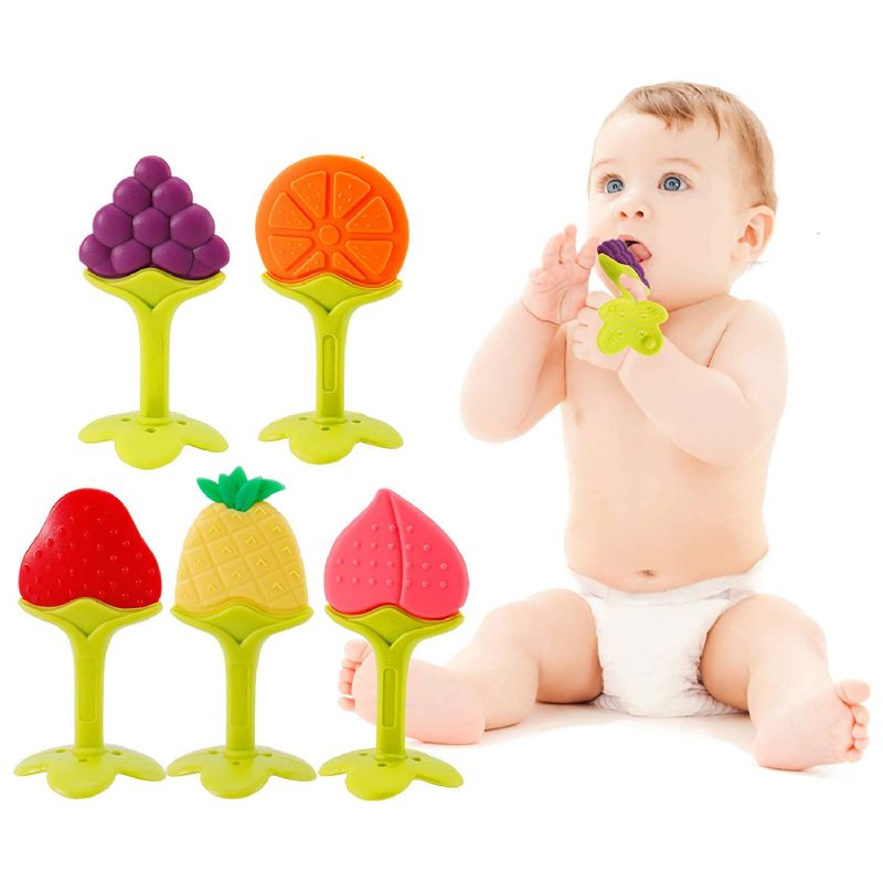 Baba Fogzás 5 Pack Teethers Gyümölcs És Zöldség Szilikon Bpa Mentes