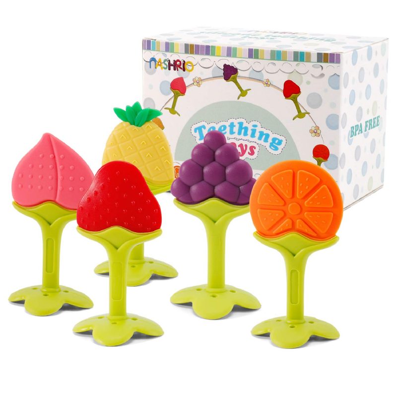 Baba Fogzás 5 Pack Teethers Gyümölcs És Zöldség Szilikon Bpa Mentes