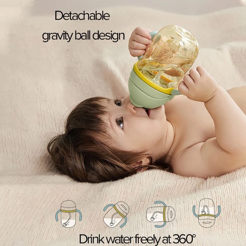 Baby Sippy Cup Üveg Szívószállal És Fogantyúval Kisgyermekek Számára