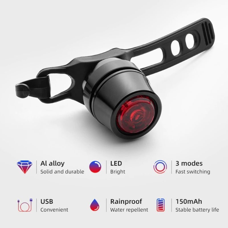 Bike Light Vízálló Usb Újratölthető Sisakhoz