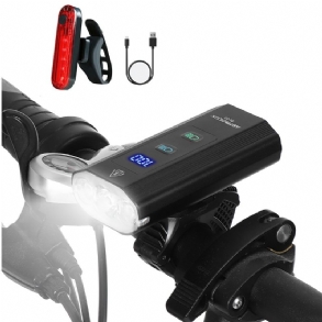 Bl03 Xpg Led 1200lm Kerékpáros Fényszóró + 4 Módú Usb Hátsó Lámpa 6000 Mah Nagy Kapacitású Power Bank Dual Distance Beam Bike Light Usb Újratölthető Led Kerékpár Kormány Elemlámpa Elektromos Kerékpárhoz Robogó