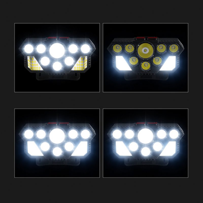 Erős Fényű Fényszóró 8led+20smd Szuperfényes Fejlámpa Usb Újratölthető Zseblámpa Kültéri Horgászlámpa