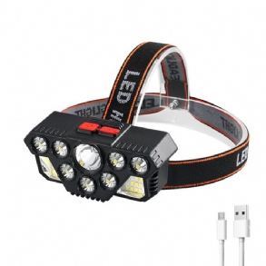 Erős Fényű Fényszóró 8led+20smd Szuperfényes Fejlámpa Usb Újratölthető Zseblámpa Kültéri Horgászlámpa