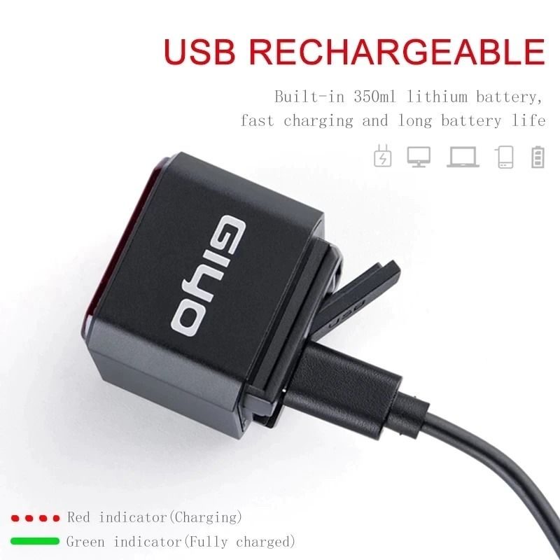 Féklámpa Hátsó Usb Tölthető Kerékpáros Lámpa