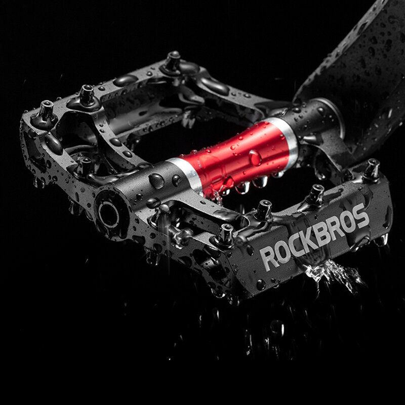 Rockbros Mtb Pedálok Kerékpár Lapos Alumínium 9/16" Csúszásmentes Tömített Csapágy 21 Db Cleats Ötvözet Kerékpáros Platform