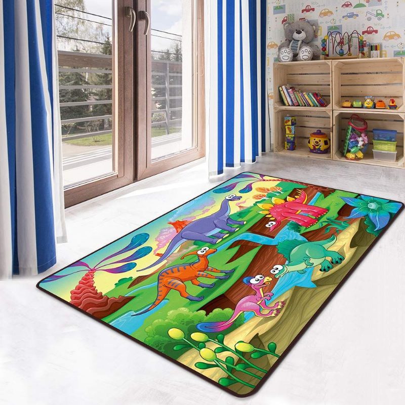 5'x7' Dinosaurs Kids Szőnyeg Gyerekszőnyeg Hálószobához/játszószobához/tanterembe