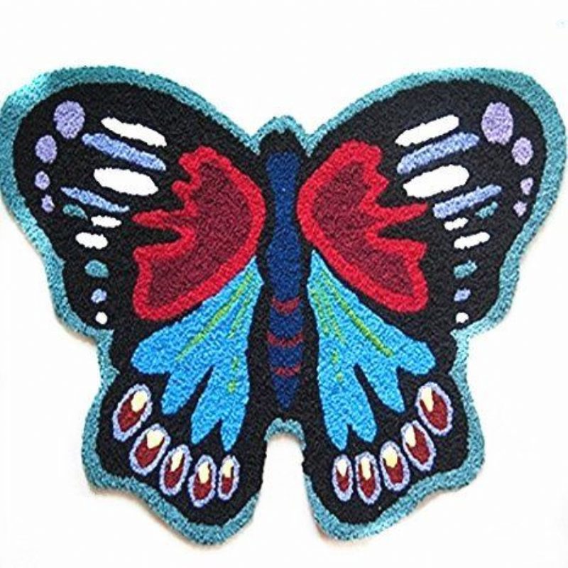 Butterfly Design Fürdőszőnyeg Csúszásmentes Gumi Hátlappal Konyhához/fürdőszobához/nappalihoz 2.13 Láb X Láb