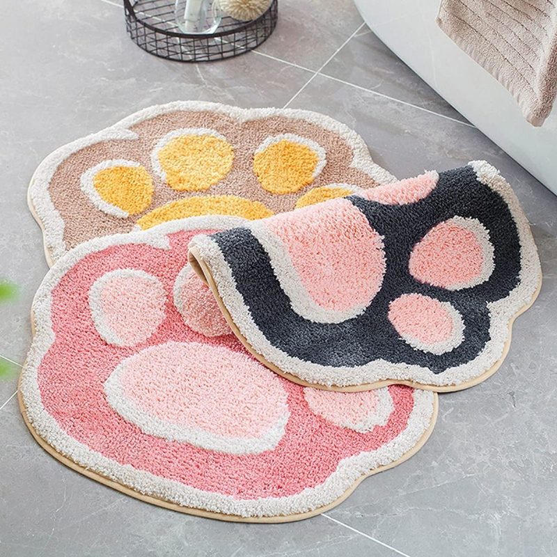 Cat Paw Fürdőszobai Szőnyeg Csúszásmentes Fürdőszőnyeg Nedvszívó Puha Zuhanykádhoz Ajtószőnyeg Száraz 19.6" X 24.4"