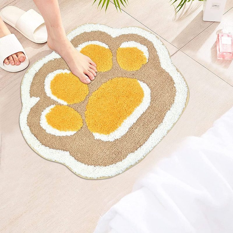 Cat Paw Fürdőszobai Szőnyeg Csúszásmentes Fürdőszőnyeg Nedvszívó Puha Zuhanykádhoz Ajtószőnyeg Száraz 19.6" X 24.4"