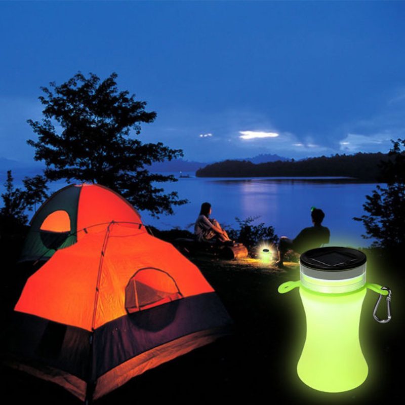 550 Ml-es Összecsukható Szilikon Vízálló Sport Vizes Palack Napenergiával Tölthető Led Camping Latern