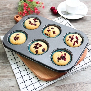 6 Db Muffin Tepsi Forma Kerek Sütési Csésze Torta Arany/fekete