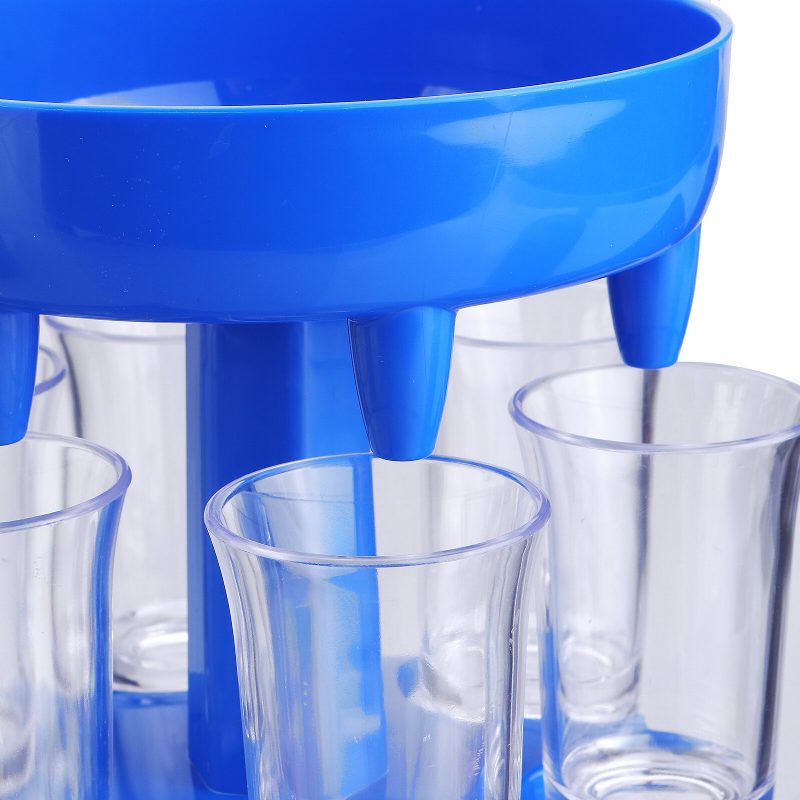 6 Shot Glass Adagoló 6 Csészével Függő Tartó Állvánnyal Caddy Italadagolóval Ajándékok Ivójátékok Bárhoz Otthoni Koktélpar