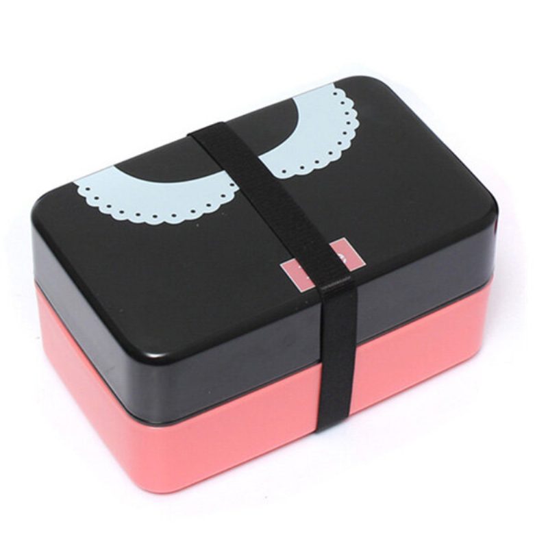 730 Ml 2 Rétegű Műanyag Lovely Lunch Box Belt Bento Box Sushi Box Élelmiszer Tartály