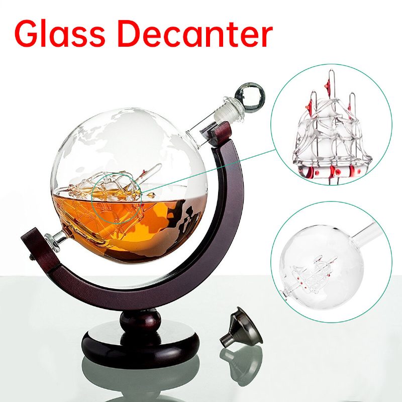 850 Ml-es Glass Decanter Globe Liquor Gifts Whisky Palack Nagy Űrtartalmú Szeszes Italok