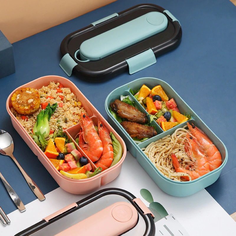 Bento Lunch Box Műanyag Tartály Szivárgásmentes