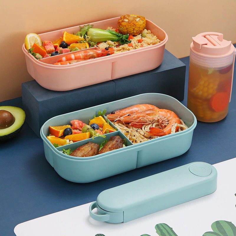 Bento Lunch Box Műanyag Tartály Szivárgásmentes