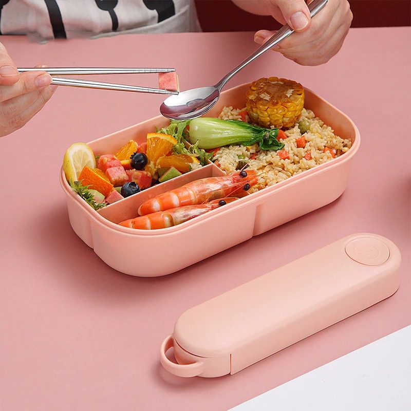 Bento Lunch Box Műanyag Tartály Szivárgásmentes