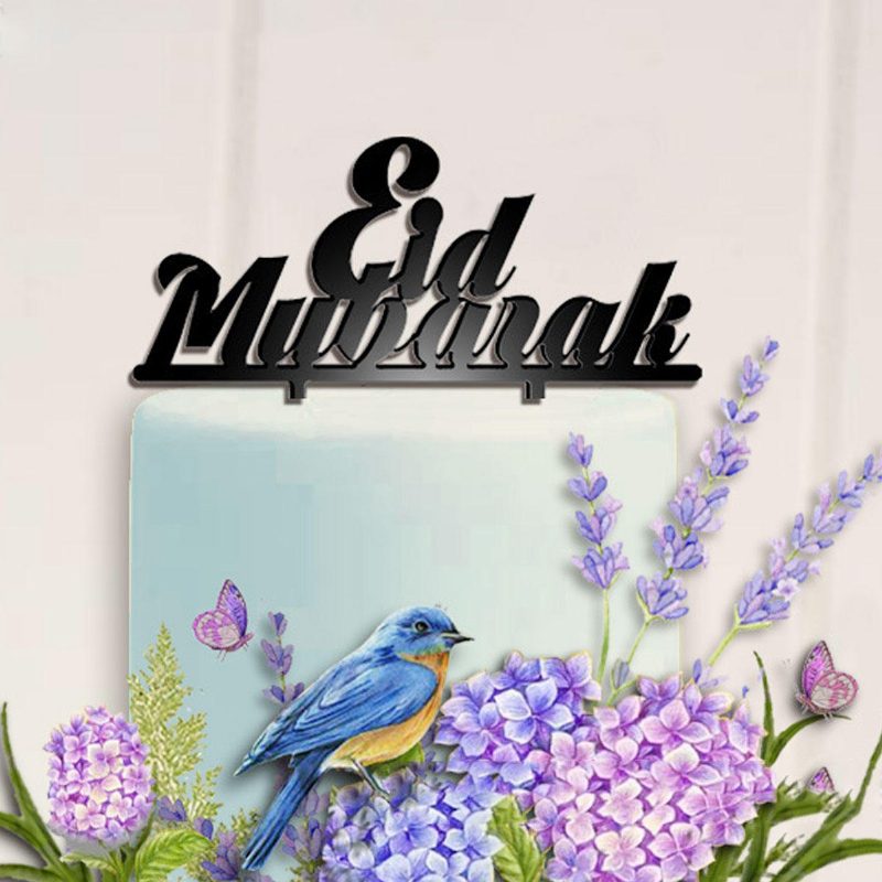 Eid Mubarak Ramadan Iftar Tortafestő Muszlim Iszlám Hajj Tortadísz Fekete Arany Tortadíszek Készlet Sütési Díjak