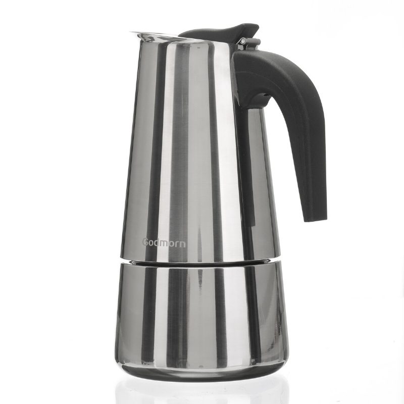 Godmorn Stovetop Espresso Maker Moka Pot 450ml/15oz/9 Csésze Classic Cafe Percolator Rozsdamentes Acél Indukciós Tűzhelyekhez Alkalmas