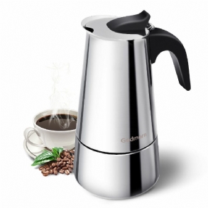 Godmorn Stovetop Espresso Maker Moka Pot 450ml/15oz/9 Csésze Classic Cafe Percolator Rozsdamentes Acél Indukciós Tűzhelyekhez Alkalmas