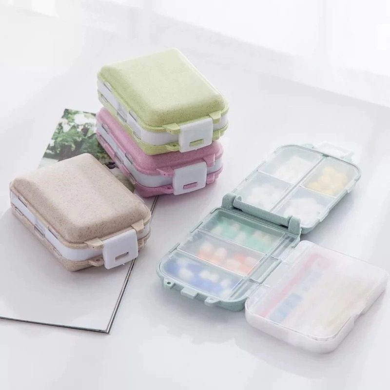 Pill Box 10 Rácsok Container Organizer Health Care Drug Travel Gadget