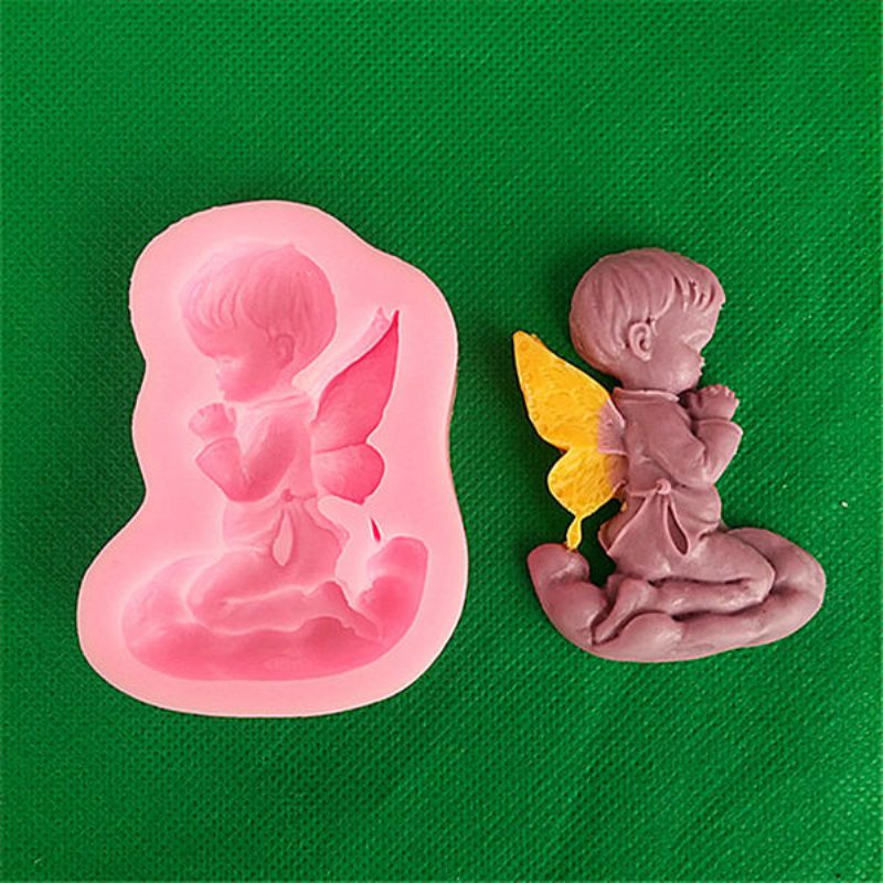 Prayed Boy Angel Szilikon Fondant Tortaforma Szappan Csokoládé Forma