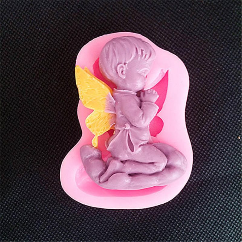 Prayed Boy Angel Szilikon Fondant Tortaforma Szappan Csokoládé Forma