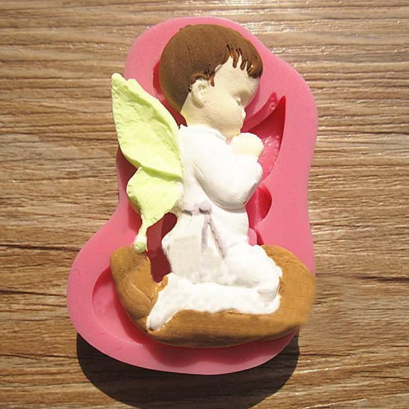 Prayed Boy Angel Szilikon Fondant Tortaforma Szappan Csokoládé Forma