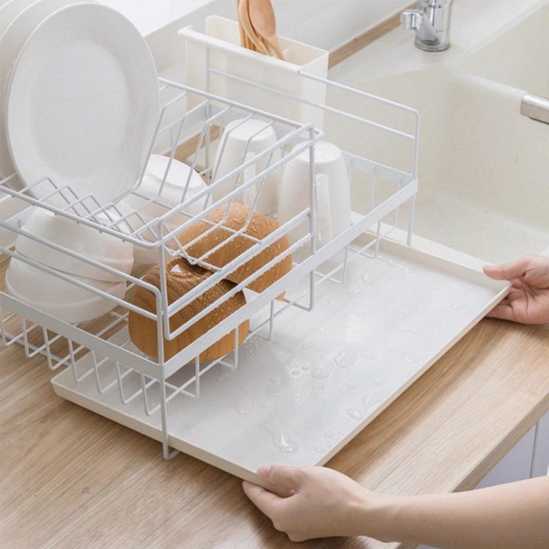 Szárító Állvány Drainboard Drainer Rendszerező Tárolóval