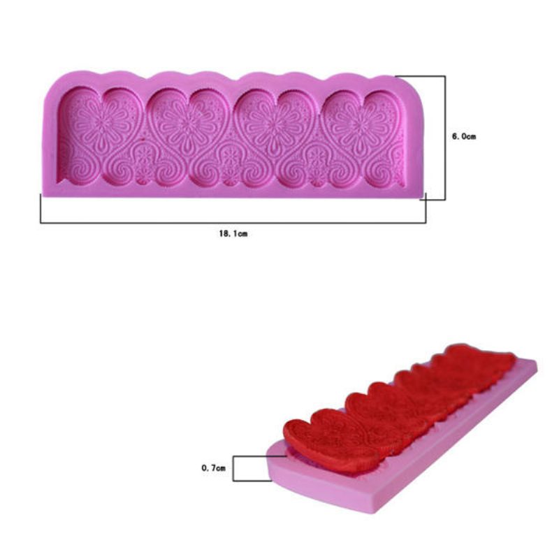 Szív Alakú Szilikon Fondant Csipkeforma Tortadíszítő Forma