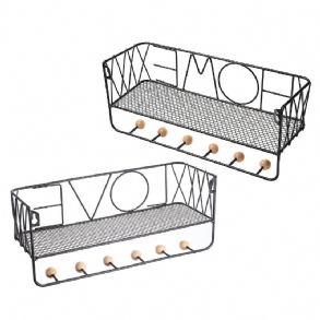 Vas Falra Szerelhető Polc Kampós Tároló Állvány Akasztós Párkánytartó Lakberendezés