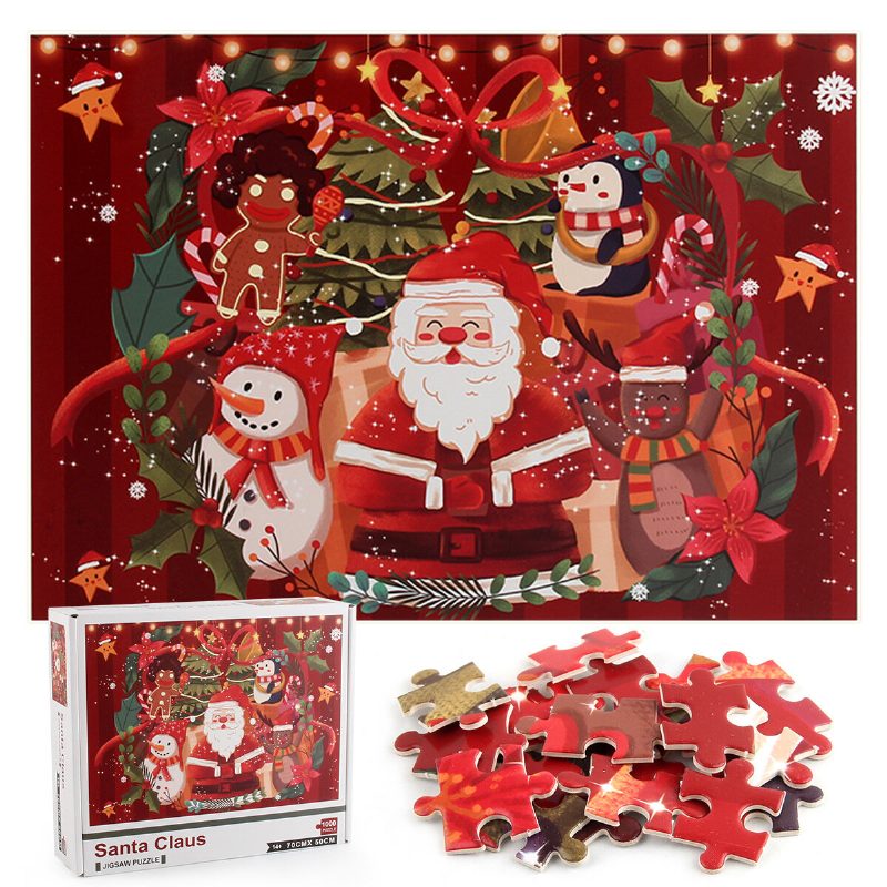 1000 Db Karácsonyi Mikulás Hóember Elk Jigsaw Puzzle Gyerekeknek Felnőtt Kirakós Játék Ajándék