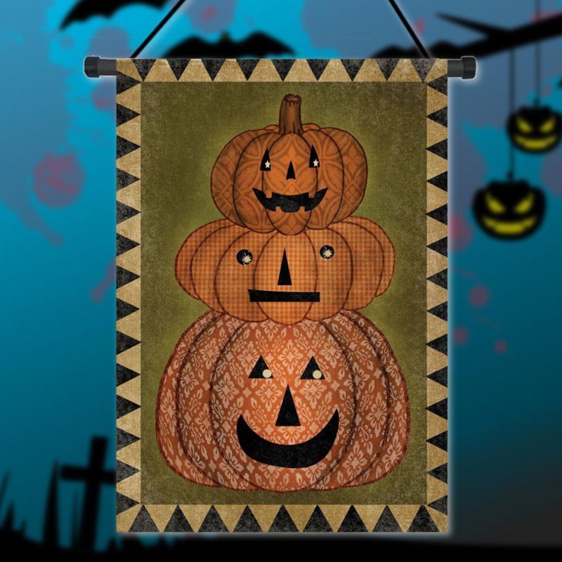 30x45cm Halloween Sütőtök Poliészter Üdvözlő Zászló Kerti Ünnepi Dekoráció