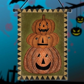 30x45cm Halloween Sütőtök Poliészter Üdvözlő Zászló Kerti Ünnepi Dekoráció