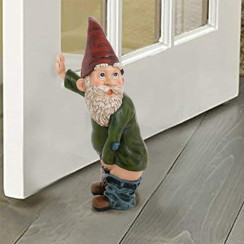 Gyanta Vicces Naughty Garden Gnome Gyep Beltéri Vagy Kültéri Dekorációhoz